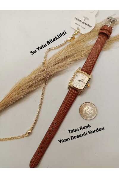 Brality New Season Vintage Design - Tan Color Strap - White Dial, Women's Wri...