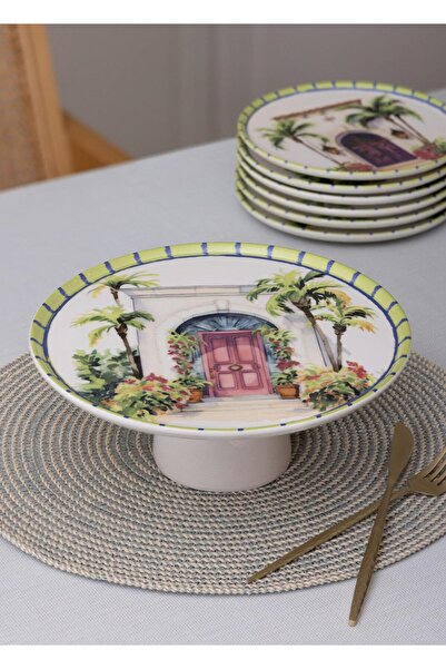 The Mia Palma Footed Serving Plate 10X26 cm