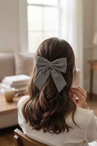 FAYRA ACCESSORIES Plaid Bow Buckle Scottish Fabric Automatic Buckle