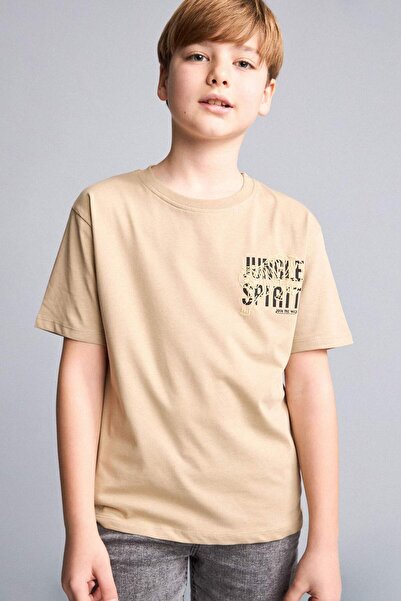 DeFacto Νέο μπλουζάκι με κοντό μανίκι με στάμπα Crew Neck για αγόρια H6353A826HS