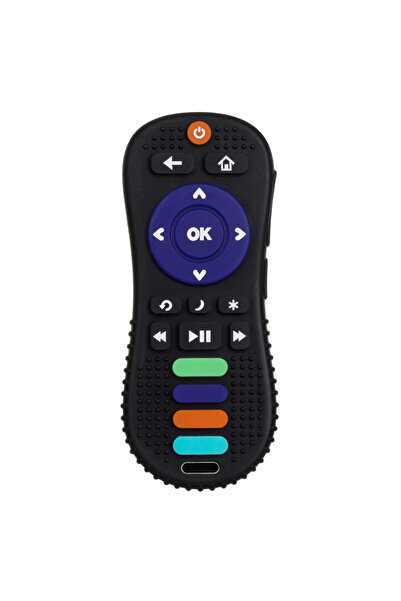 Zumzeria Jucărie de dentiție din silicon, telecomandă TV, neagră, 5,5x13cm