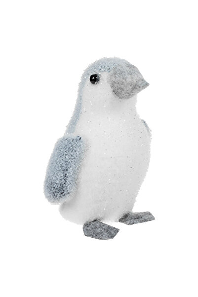 Zumzeria Figurină decorativă de Crăciun, pinguin din spumă albă, 14cm