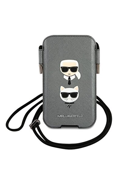 Karl Lagerfeld KLHCP12LOPHKCG 6.7 inch carcasă rigidă gri Saffiano Ikonik Kar...