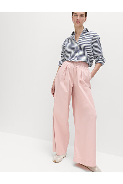 Marks & Spencer Saf Pamuklu Geniş Paça Pantolon