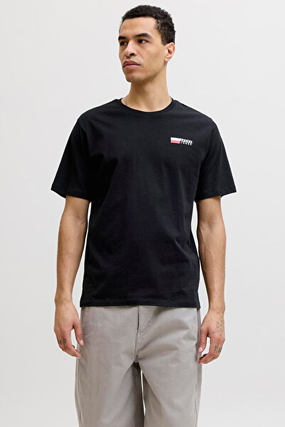 Jack & Jones Мъжка тениска с щамповано лого и кръгло деколте - Корпоративна