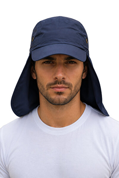 HatClub Exclusive Lacivert Lejyoner Şapka UV Korumalı Ense Kapamalı Yazlık Un...