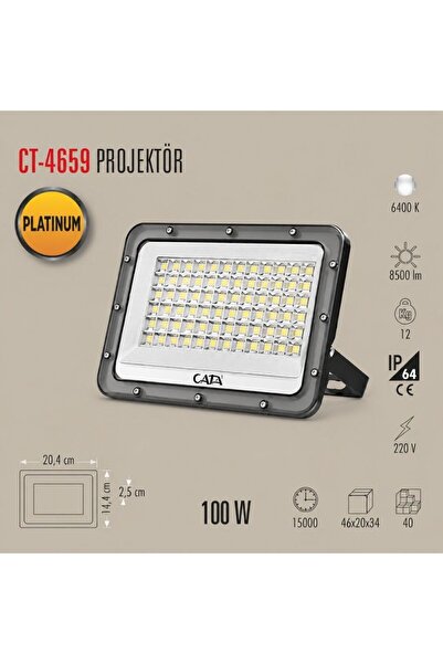 Cata 100W LED PROJEKTÖR 6400K BEYAZ IŞIK CT-4659