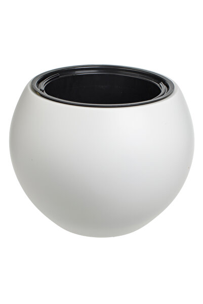 Zumzeria Ghiveci rotund din plastic alb Ø40x30cm - 9L