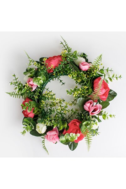 Zumzeria Coroană decorativă cu bujori roz Ø25cm