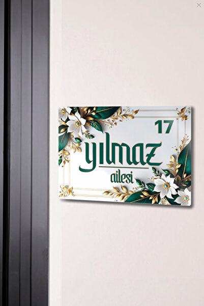 DekorHane Metal Kişiye Özel, Aile Kapı İsimliği Ve Numara, Ev Kapı Numarası T...