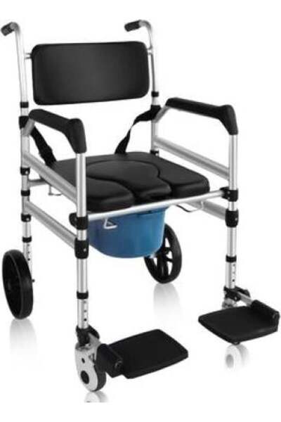 ALNCO CARE Mobile shower and bath chair for seniors, 18 inch 46 cm, 3 in 1 wi...