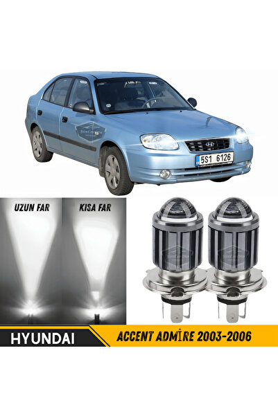 ŞüsCarOto Aksesuar Hyundai Accent Admire 2003-2006 Mercekli Far Ampulü Led Xe...