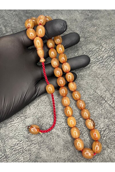 Mos Tespih High-End Collectible Squeeze Amber Prayer Beads with Rope Tassels