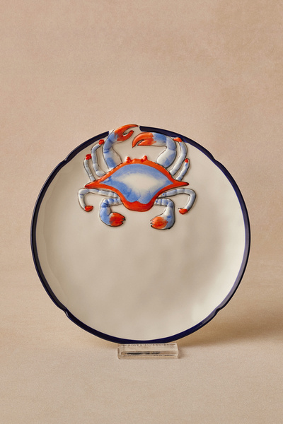 Karaca Atlantis Pasta Tabağı Yengeç Desenli 18 cm