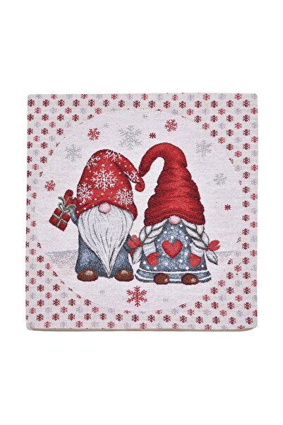 Zumzeria Christmas Decorative Pillow Cover Gnome with Silver Lurex 40x40cm