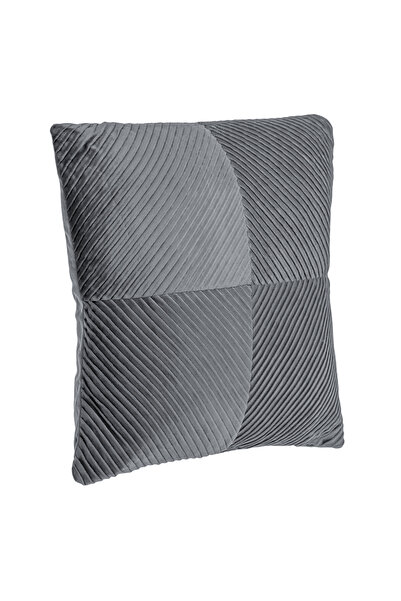 OEM Pernă decorativă de iarnă din catifea gri cu dungi în relief 45x45cm