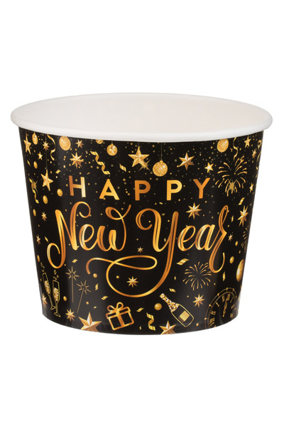 Zumzeria Black Cardboard Snack Box with Golden Foil Message 'Happy New Year' ...