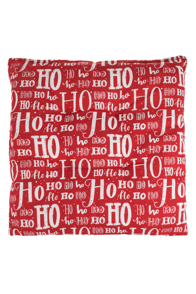Zumzeria Pernă decorativă de scaun roșie de Crăciun „HO HO HO” 40x40cm