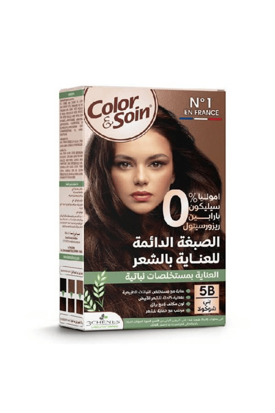 Color Soin Klor & Sua Hair Dye Kit 135ml Ammonia-Free 5B V3 Chocolate Brown
