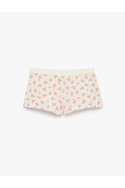 Koton Rahat Kesim Düğmeli Çiçekli Şort Pijama Altı