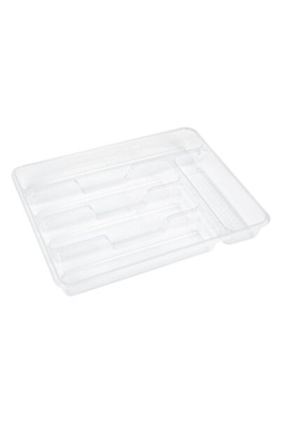 Zumzeria Suport transparent din plastic pentru tacâmuri, cu buline, 34x27x4.5cm