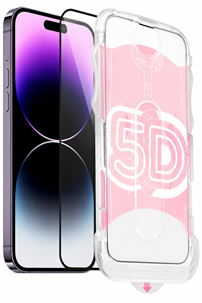 EDELFU Black Framed Full Coverage Glass Screen Protector with Easy Applicatio...