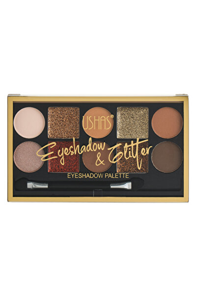 Zumzeria Makeup Palette with Brown Matte & Glitter Eyeshadows (10 colors) 6g