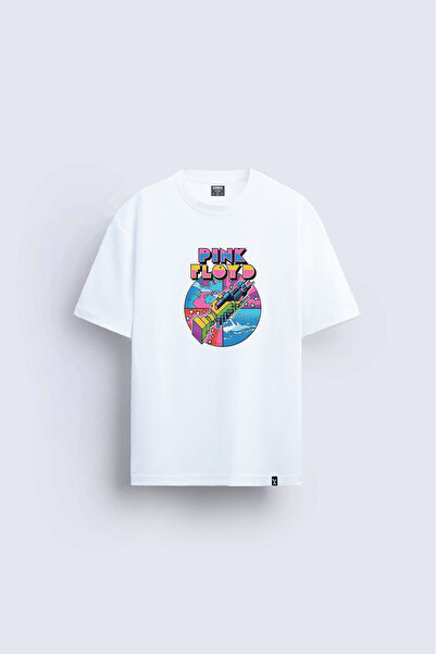 AYDESİGN Pink Floyd Printed Crew Neck White T-Shirt T-Shirt