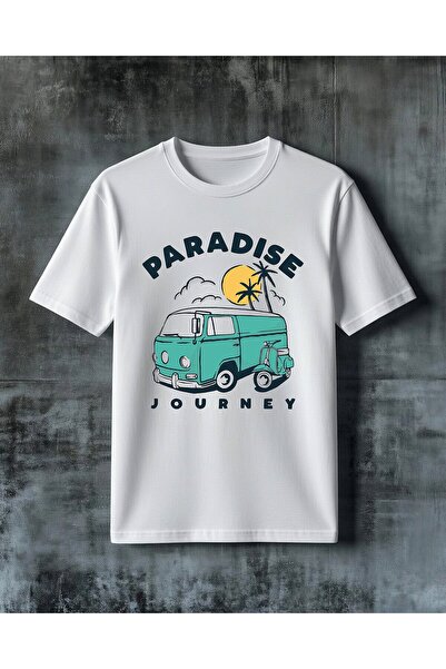 COMVİCHO Paradise Journey Kombi Van Printed Oversize T-Shirt