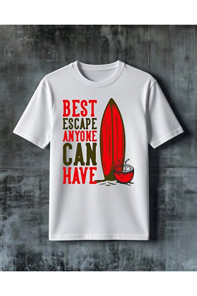 COMVİCHO Best Escape Anyone Can Have Printed Oversize T-Shirt