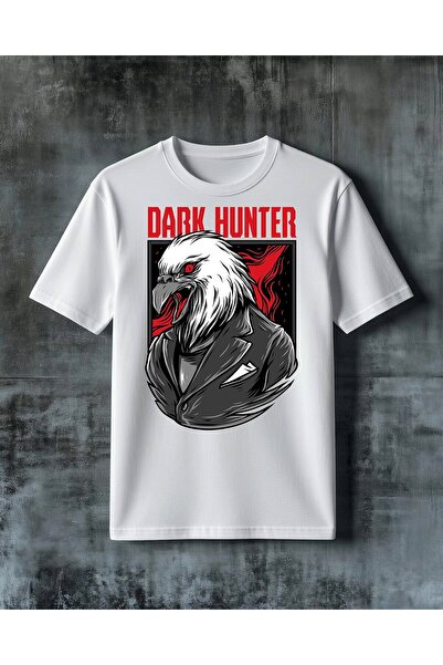 COMVİCHO Dark Hunter Eagle Hunter Printed Oversize T-Shirt