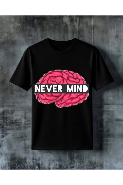 COMVİCHO Never Mind Brain Printed Oversize T-Shirt