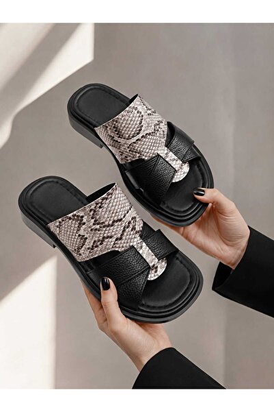 AYAKKABİSEPETİ Genuine leather women's slippers