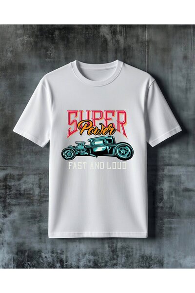 COMVİCHO Super Power Hot Rod Printed Oversize T-Shirt