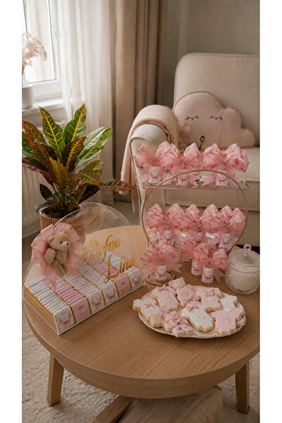 DECORA HOBİ Pleksi Çantalı Madlen Çikolata ve Kartlı Kolonya Baby Shower, Yen...