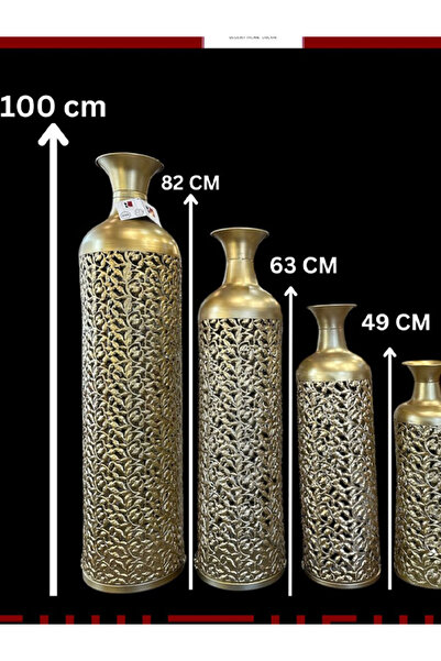 Generic هذا طقم فازات ديكور حديد يتكون من 4 قطع بأحجام مختلفة.