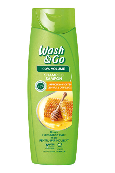 WASH&GO Sampon pentru par dezordonat cu extract de miere,360 ml
