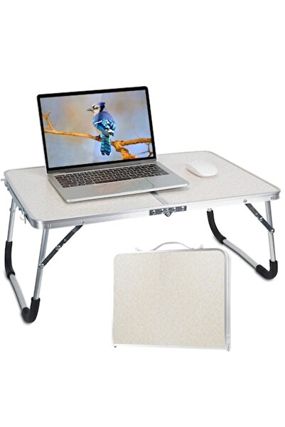 OEM Foldable suitcase table, beige, 61.5x40x26.5cm, MDF and aluminum