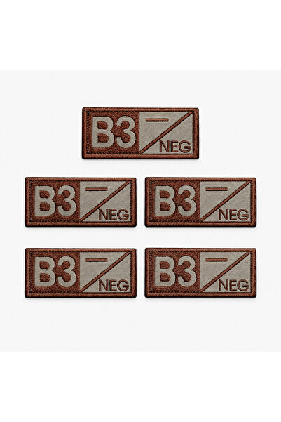 brodezcu Set of 5 embroidered patches, emblems, Embroidered blood type B3 Neg...