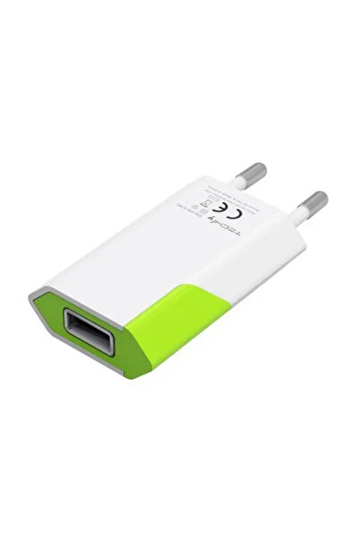Techly Încărcător de rețea 100-240V - USB 5V 1A Subțire Alb-Verde