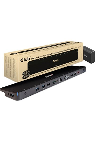 Club 3D Stație de andocare Club3D USB-C, cu trei ecrane DP 1.4 Alt Mode, staț...