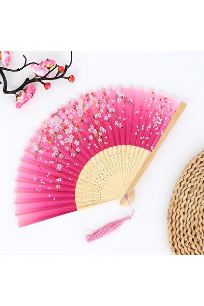 choice2 One Size B Bamboo Chinese Japanese Folding Fan Colorful Tassel Elegen...