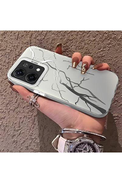 SLIMFELT Oppo Reno 14F Uyumlu Yüksek Kaliteli Yıldırım Kılıf, Şık, Erkek Kadı...