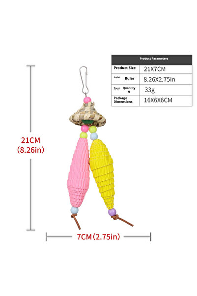 Choice6 A3 Bird Toy Straw Hat Rattan Ball Colorful Paper Fruit Gnawing Chewin...