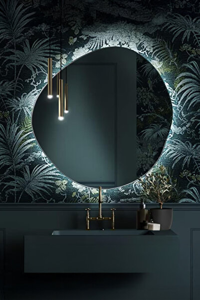 Fawdecor LED Işıklı Dekoratif Banyo Aynası – Özel Kesim Arkadan Aydınlatmalı ...