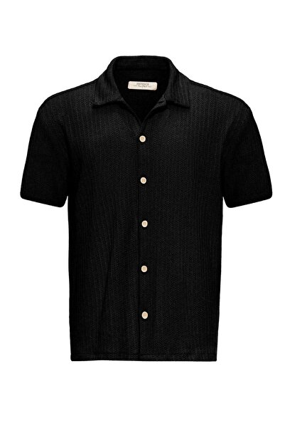 S13 Store Polo Yaka Örme Kısa Kollu Erkek Gömlek