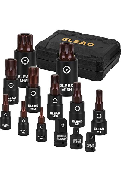 Choice ELEAD 13PC XZN Triple Square Spline Bit Impact Socket Set - Premium S2...
