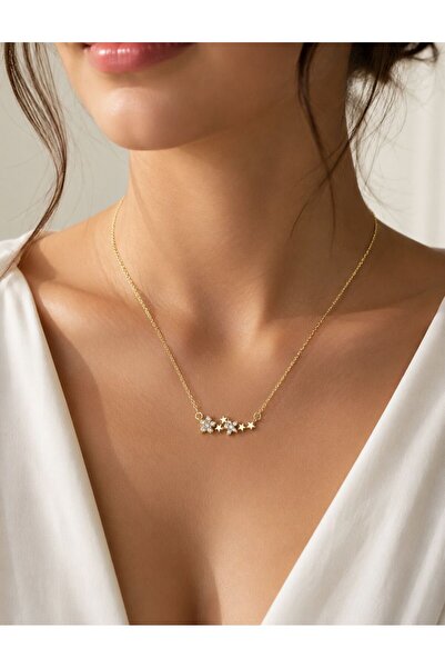 Mirenya Kadın 14k Gold Rengi Çiçek Yıldızı Kolye