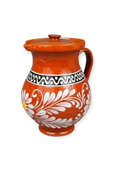 OEM 2 liter glazed clay jug for condensed milk and sour milk, traditional han...