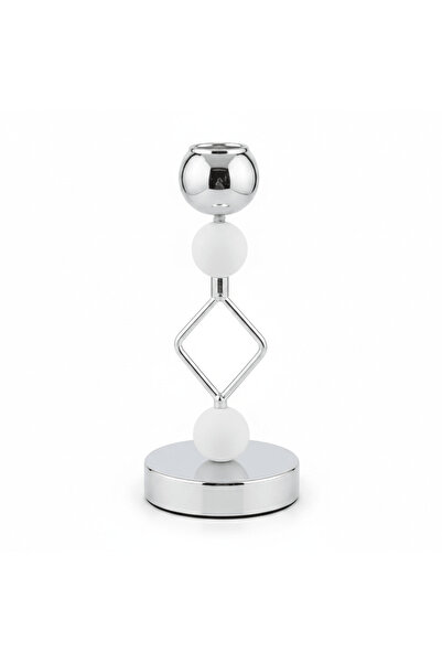 AKDC Silver & White Metal Decorative Candle Holder for Living Room Decoration...